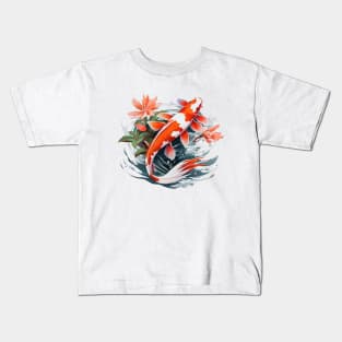 Koi Fish In A Pond Kids T-Shirt